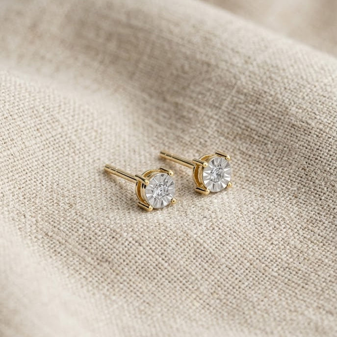 Lab Diamond Stud Earrings 5mm 0.10ct H/SI in 18K Gold