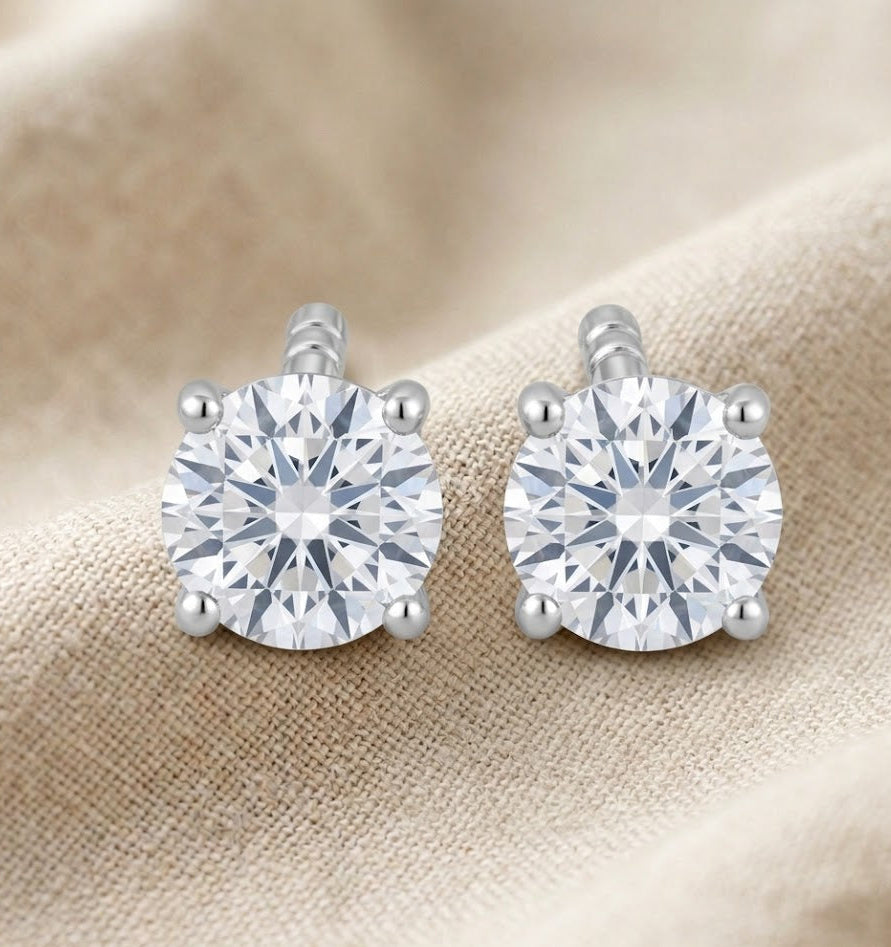 Lab Diamond Stud Earrings 0.15ct H/SI Quality in 925 Silver - 2.7mm