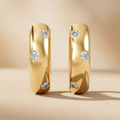 0.08ct Lab Grown Diamond Seamless Flush Set Huggie Earrings in 18K Gold Vermeil
