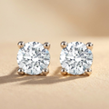 Lab Diamond Stud Earrings 0.50ct H/SI Quality in 9K White Gold - 4.2mm