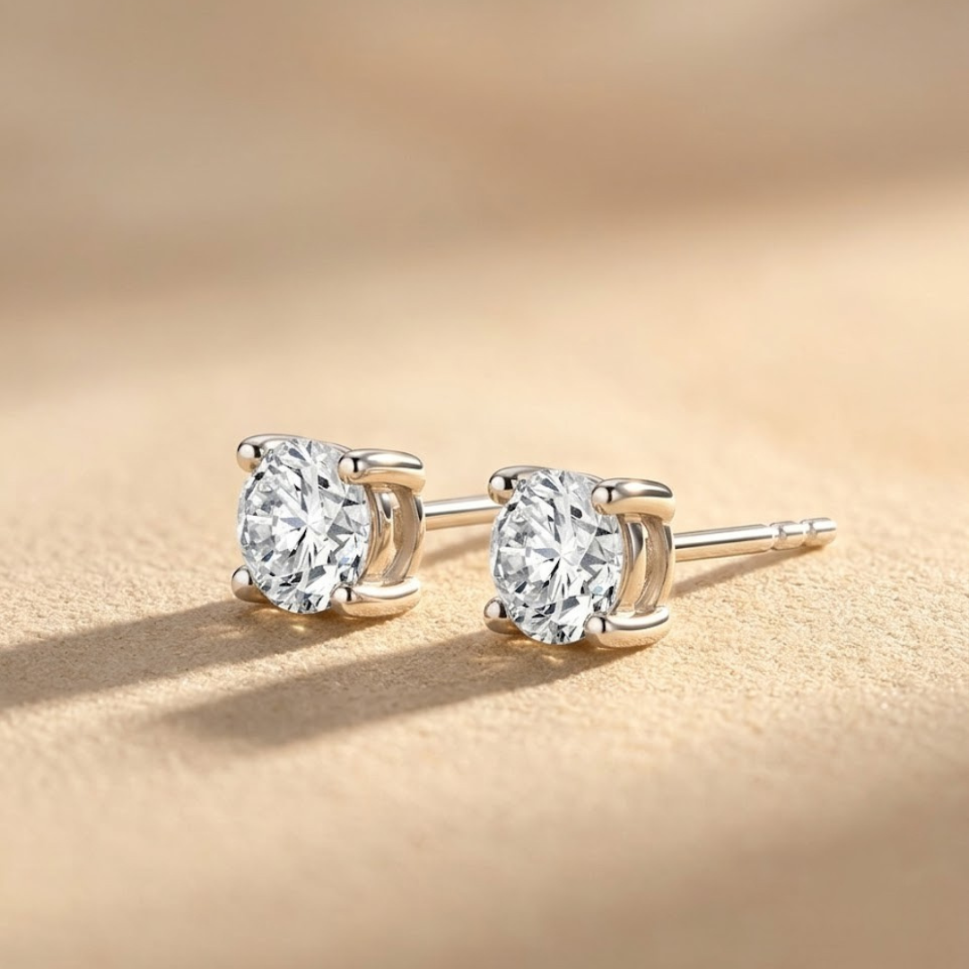 Lab Diamond Stud Earrings 0.50ct H/SI Quality in 9K White Gold - 4.2mm