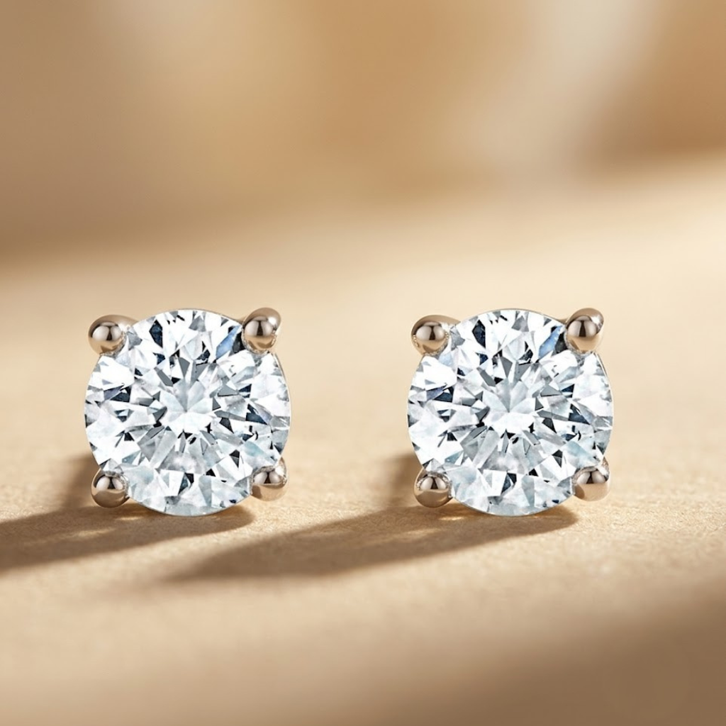 Lab Diamond Stud Earrings 0.30ct H/SI Quality in 9K White Gold - 3mm