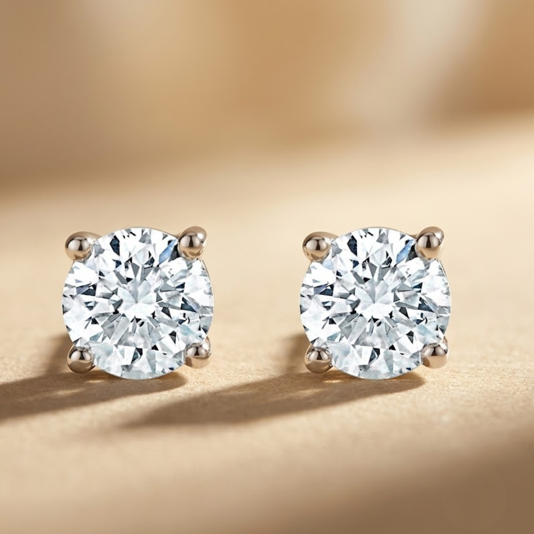 Lab Diamond Stud Earrings 0.30ct H/SI Quality in 9K White Gold - 3mm
