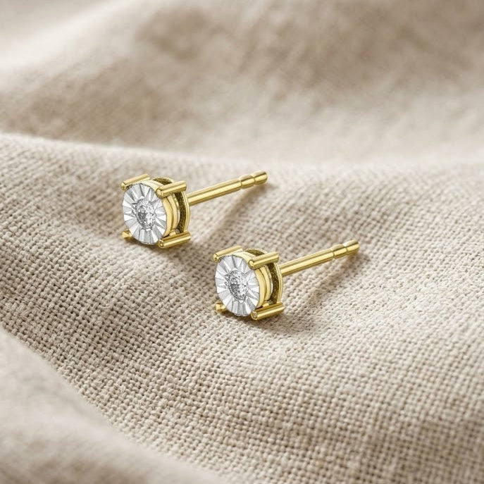 Lab Diamond Stud Earrings 5mm 0.10ct H/SI in 18K Gold