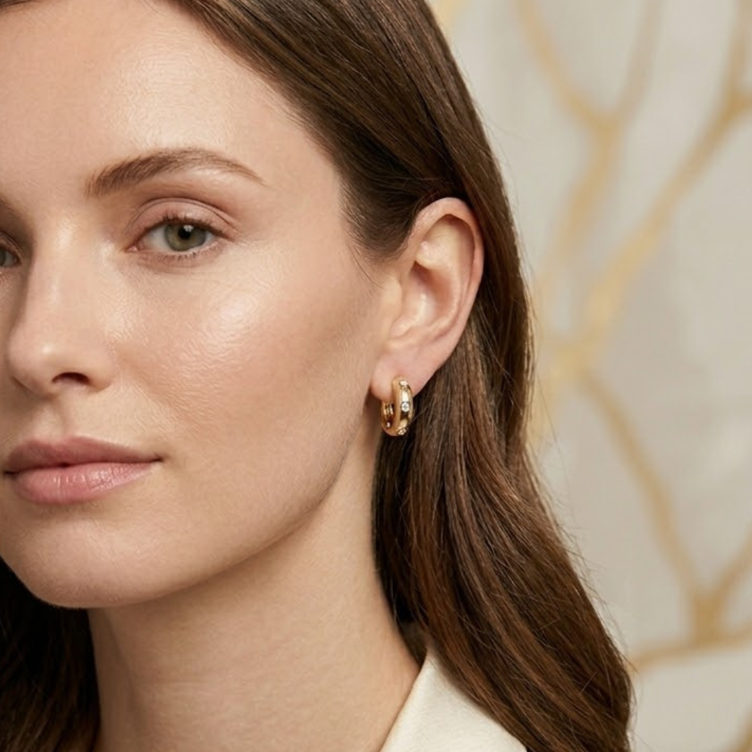 0.08ct Lab Grown Diamond Seamless Flush Set Huggie Earrings in 18K Gold Vermeil