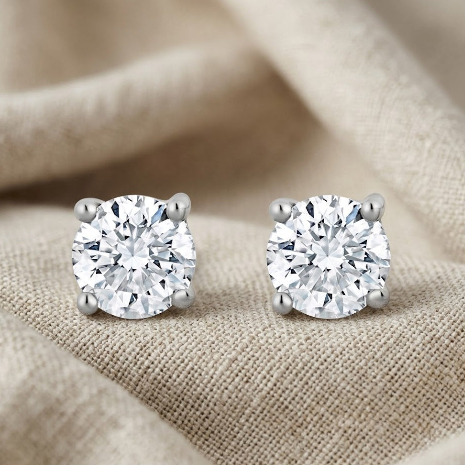 Lab Diamond Stud Earrings 0.15ct H/SI Quality in 925 Silver - 2.7mm