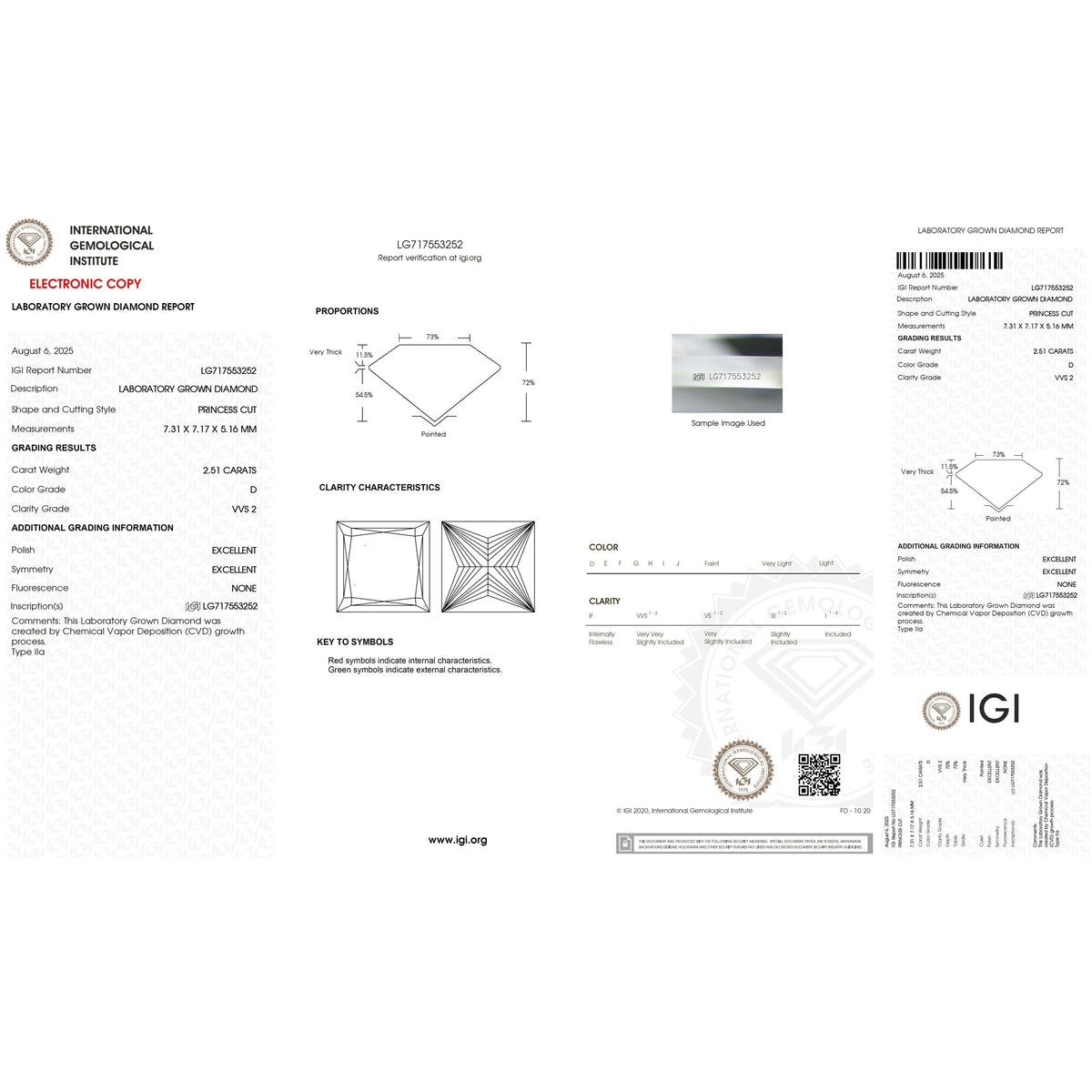 Ready To Ship IGI 5.07Ct D/VVS Lab Grown Princess Diamond Stud Earring 9k Rose Gold