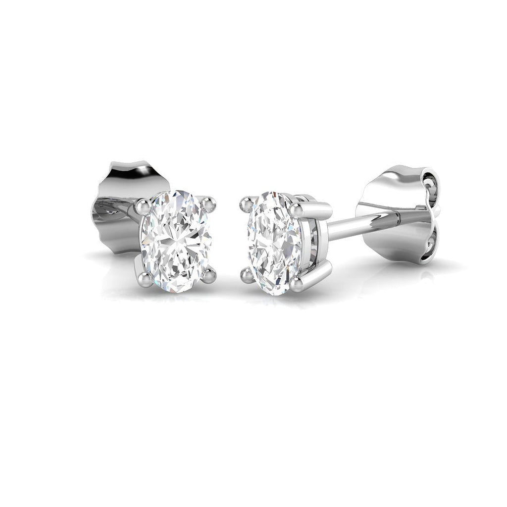 Stud Earrings with Cushion Cut Diamond Bezel Set | Gold