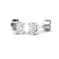 Stud Earrings with Cushion Cut Diamond Bezel Set | Gold