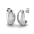 Elegant 0.25Ct Scattered Diamond Domed J-Hoop Stud Earrings