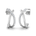 Elegant 0.10Ct Open Rectangle Diamond Stud Earrings in White Gold