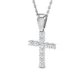 9ct White Gold 0.25ct Lab Grown Diamond Cross Pendant