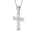 9ct White Gold 0.24ct Lab Grown Diamond Cross Pendant