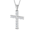 9ct White Gold 1.01ct Lab Grown Diamond Cross Pendant