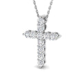 9ct White Gold 0.5ct Lab Grown Diamond Cross Pendant