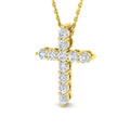 9ct Yellow Gold 0.5ct Lab Grown Diamond Cross Pendant