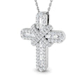 9ct White Gold 0.6ct Natural Diamond Cross Pendant