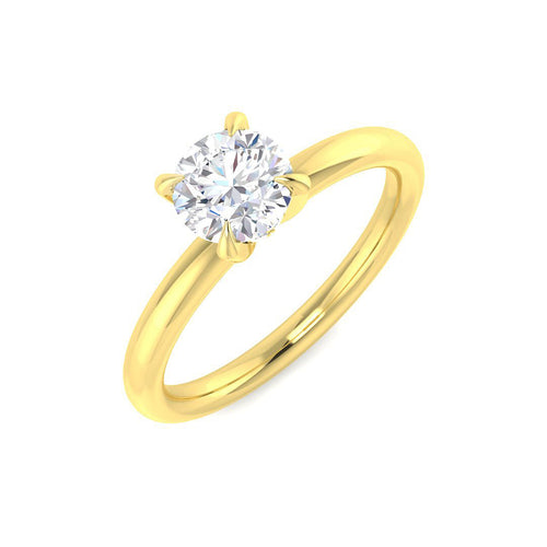0.80Carat DE/VS Lab Grown Diamond Hidden Halo Ring 9k Yellow Gold Ready To Ship