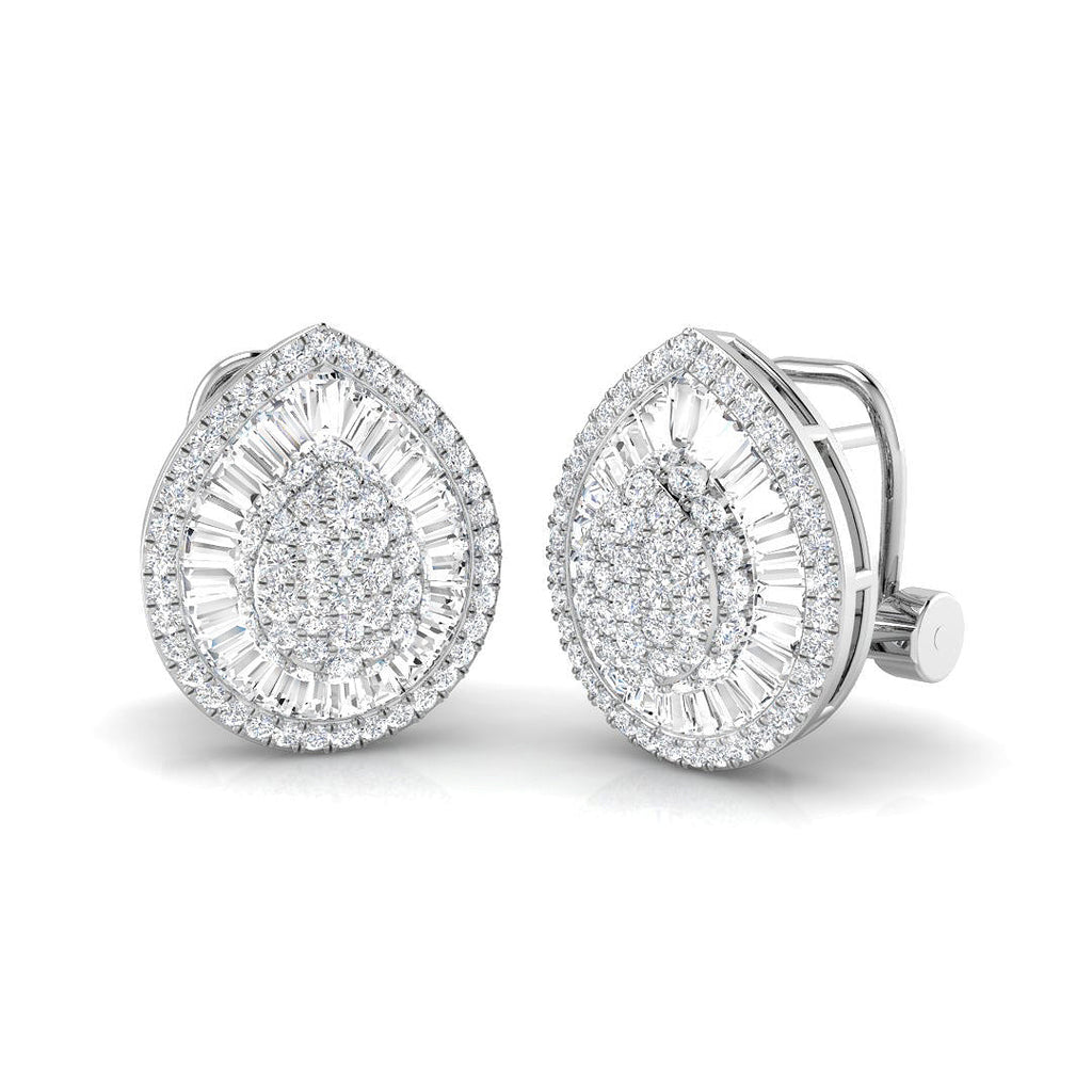 Stud Earrings with Pear Cluster Diamonds | 1.5ct Gold
