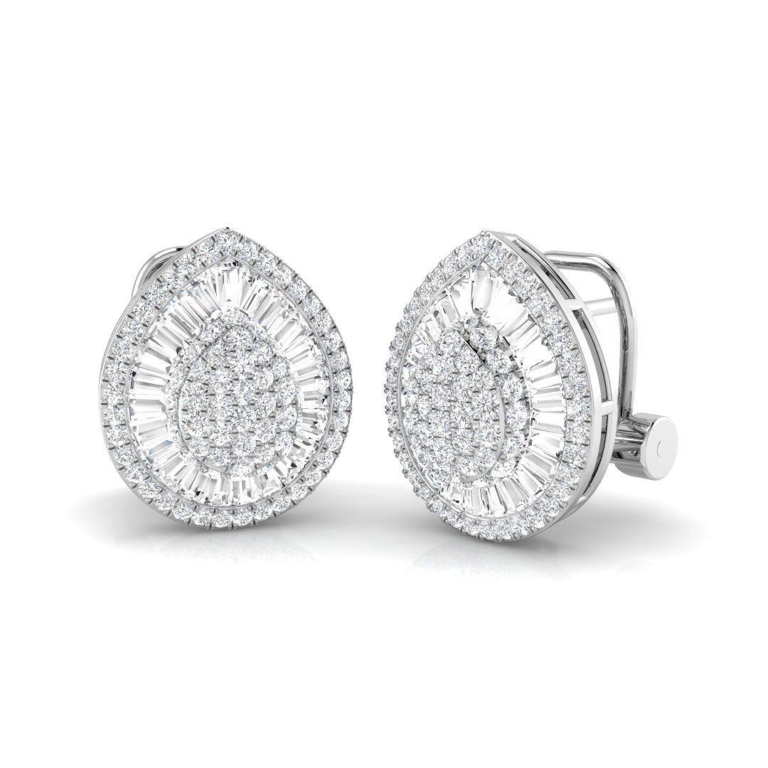 Stud Earrings with Pear Cluster Diamonds | 1.5ct Gold