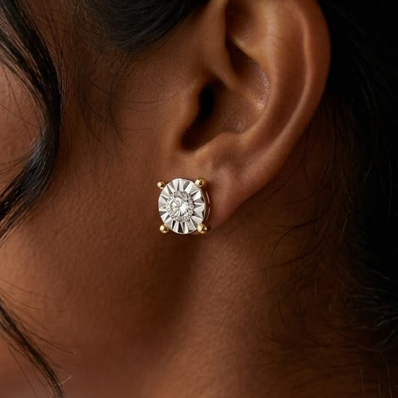 Lab Diamond Stud Earrings 5mm 0.10ct H/SI in 18K Gold