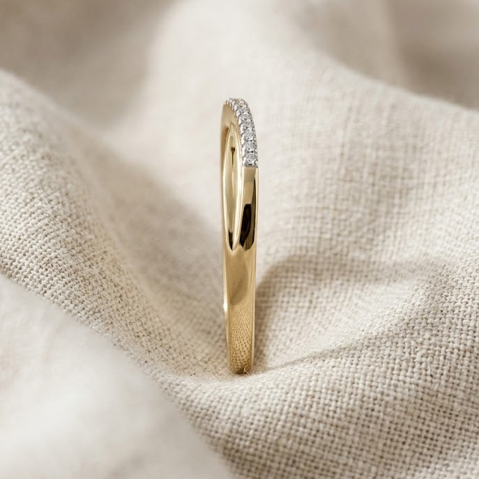 Lab Diamond Half Eternity Wave Ring 0.05ct in 18k Gold Vermeil
