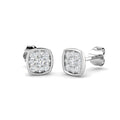 0.25Ct Round Diamond Cluster Stud Earrings | Lab & Natural | 9K White Gold