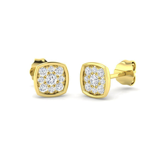 0.25Ct Round Diamond Cluster Stud Earrings | Lab & Natural | 9K White Gold