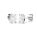 Pair of diamond stud earrings on a white background