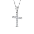 9ct White Gold 0.49ct Lab Grown Diamond Cross Pendant