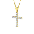 9ct Yellow Gold 0.49ct Lab Grown Diamond Cross Pendant