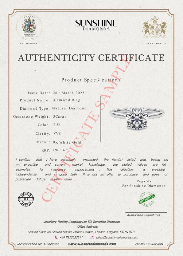 9ct White Gold 0.49ct Lab Grown Diamond Cross Pendant